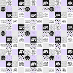 1.5 Inch MomLife//Coffee//Purple - Wholecloth Cheater Quilt