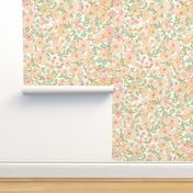 Floral Illustrated 70s Vintage-peach