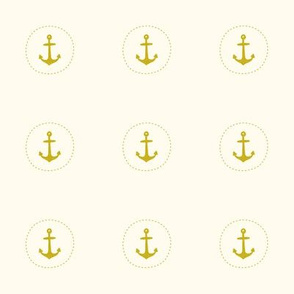 Marine pattern with mustard anchors