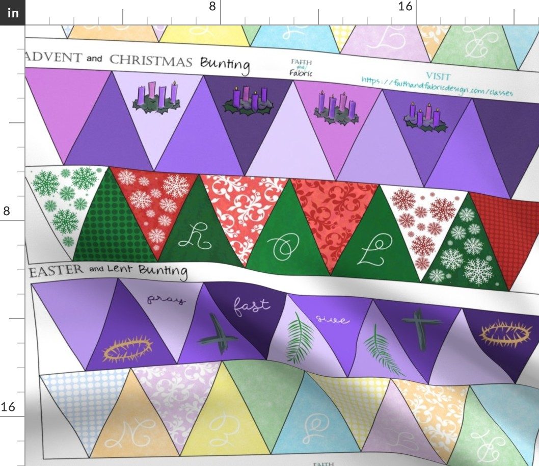 Advent + Christmas and Lent + Easter Reversible Bunting 