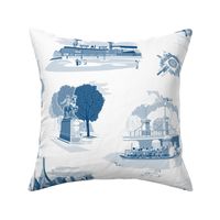 Navy Blue Boston Toile