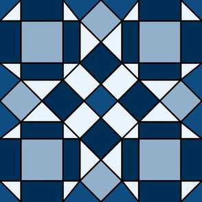 Shades of Blue Squares Askew 