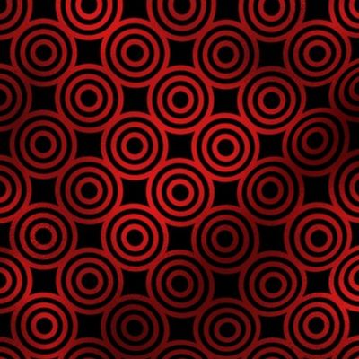 Circle Rings in Black and Ruby Red Vintage Faux Foil Art Deco Vintage Foil Pattern