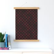 Dotted Scales in Black and Ruby Red Vintage Faux Foil Art Deco Vintage Foil Pattern