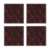 Diagonal Triangles in Black and Ruby Red Vintage Faux Foil Art Deco Vintage Foil Pattern