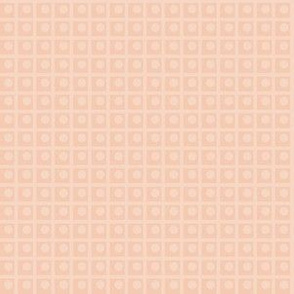 Clara: 1920s Coppery Pink Dotted Check, Art Deco Small Check