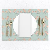 Grace: 1920s Geometric Floral, Coppery Pink Lilies 