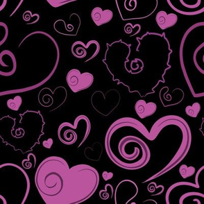 Lots of Hearts Pink and Black 