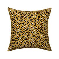 ★ SKULLS x LEOPARD ★ Golden Mustard Yellow - Medium-Small Scale / Collection : Leopard Spots variations – Punk Rock Animal Prints 3