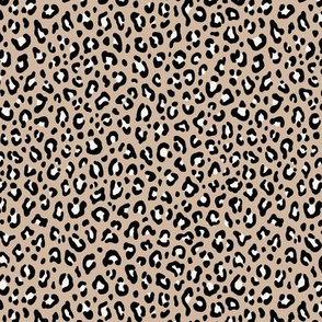 ★ LEOPARD PRINT in BLACK & IVORY WHITE on BEIGE NUDE ★ Tiny Scale / Collection : Leopard Spots – Punk Rock Animal Prints