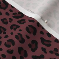 ★ LEOPARD PRINT in DARK BURGUNDY ★ Small Scale / Collection : Leopard Spots – Punk Rock Animal Prints