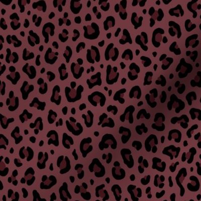 ★ LEOPARD PRINT in DARK BURGUNDY ★ Small Scale / Collection : Leopard Spots – Punk Rock Animal Prints