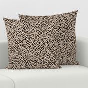 ★ LEOPARD PRINT in BLACK & IVORY WHITE on BEIGE NUDE ★ Small Scale / Collection : Leopard Spots – Punk Rock Animal Prints