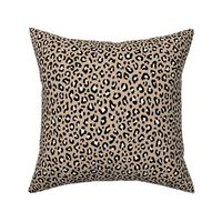★ LEOPARD PRINT in BLACK & IVORY WHITE on BEIGE NUDE ★ Small Scale / Collection : Leopard Spots – Punk Rock Animal Prints
