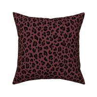★ LEOPARD PRINT in DARK BURGUNDY ★ Medium Scale / Collection : Leopard spots – Punk Rock Animal Prints