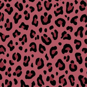 ★ LEOPARD PRINT in SLATE PINK ★ Medium Scale / Collection : Leopard spots – Punk Rock Animal Prints