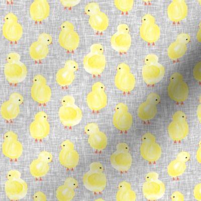 watercolor chicks - grey - spring easter - C20BS