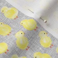 watercolor chicks - grey - spring easter - C20BS