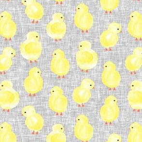 watercolor chicks - grey - spring easter - C20BS