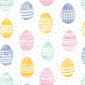 (1" wide) Easter eggs - watercolor multi eggs C20BS