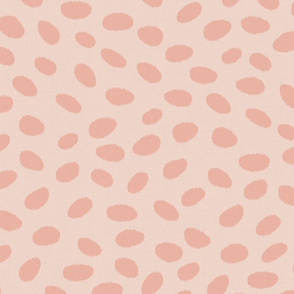 LARGE linen fuzzy dots - blush on nude