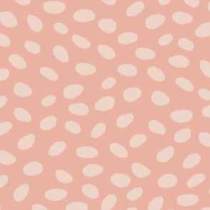 LARGE linen fuzzy scattered  dots - nude on blush
