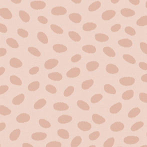 LARGE linen fuzzy scattered dots - clay on nude