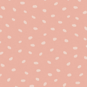 SMALL linen scattered fuzzy dots - nude on blush