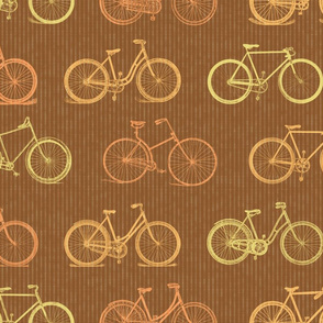 Vintage Bicycles in Retro Brown Colors (Jumbo Large Size Print)