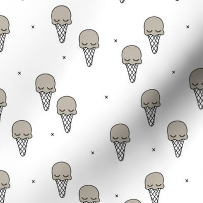 Sweet summer ice cream popsicle sugar pastel warm beige gray kawaii illustration
