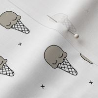 Sweet summer ice cream popsicle sugar pastel warm beige gray kawaii illustration