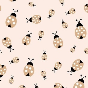 Little lady bugs friends insects and romantic spring garden neutral spring summer cream sand baby nursery