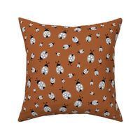 Little lady bugs friends insects and romantic spring garden neutral fall winter rust gray baby nursery