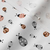 Little lady bugs friends insects and romantic spring garden neutral rust gray baby nursery SMALL