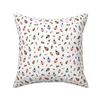 Little lady bugs friends insects and romantic spring garden neutral rust gray baby nursery SMALL