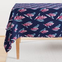 Ginger Flower Small - Navy