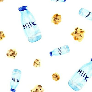 Milk and cookies ★ watercolor sweet pattern for nursery, kids products