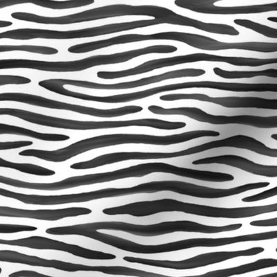 ★ ZEBRA OR TIGER? ★ Painterly Black and White - Small scale / Collection : Wild Stripes – Punk Rock Animal Prints 2