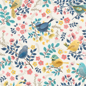 Spring Birds and Florals