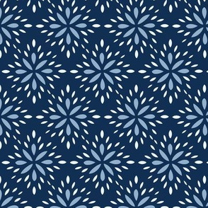 Square Floral in Classic Blue
