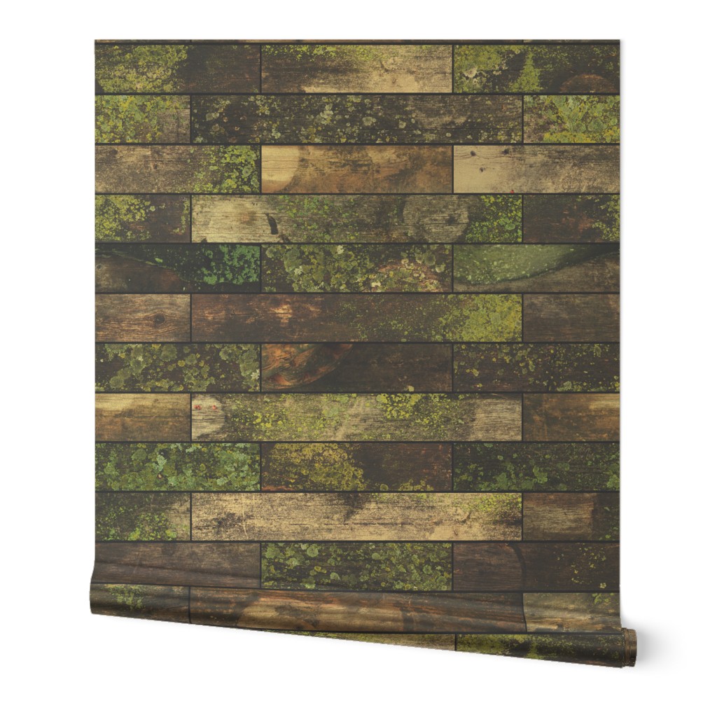 Mossy Wood Garden Wall (horizontal) 