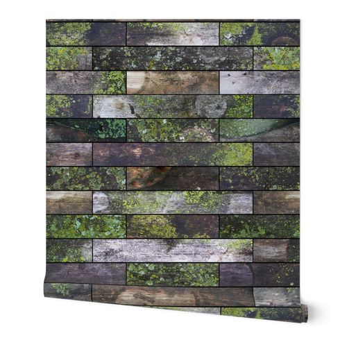 Mossy Wood Garden Wall (horizontal) 