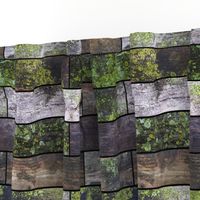 Mossy Wood Garden Wall (horizontal) 