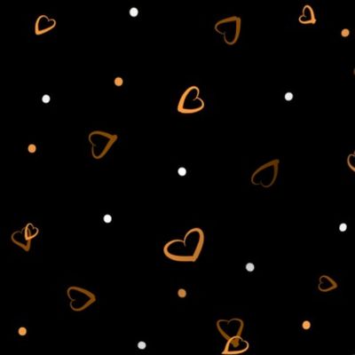 Ditsy Orange Little Hearts | Black