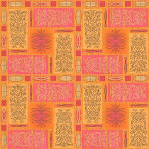 Tiki pinstripe pink_ salmon and orange