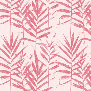 Pink Tropical Palm Large Scale 12" Faux Texture