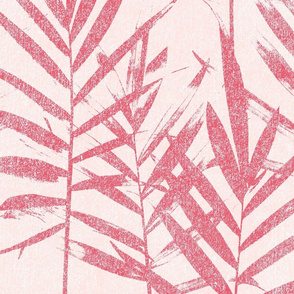 Pink Tropical Palm Large Scale 24" Faux Texture