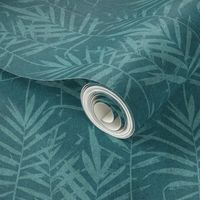 Teal Tropical Palm 12" Faux Texture