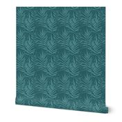 Teal Tropical Palm 12" Faux Texture