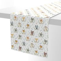 Woodland Animals – Baby Nursery Fabric- style A, SMALLER scale